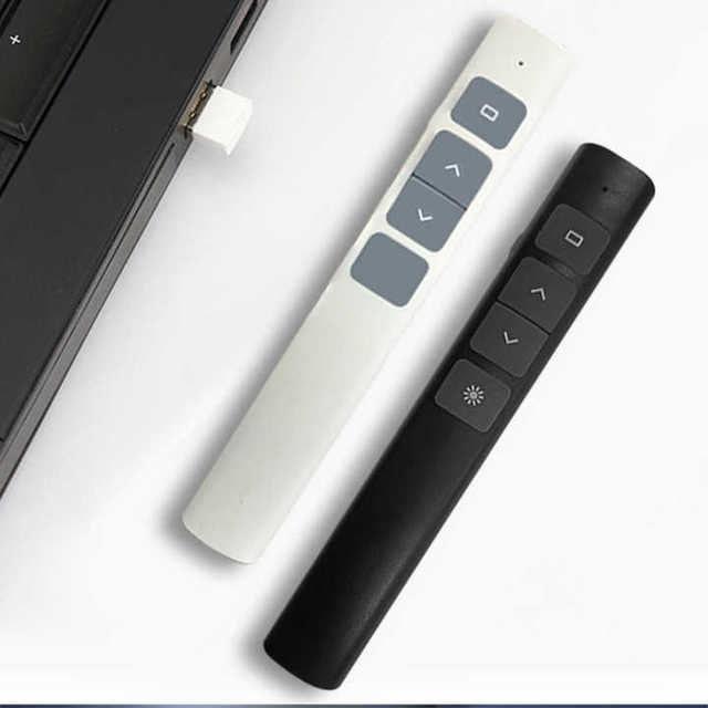 2.4 GHz Wireless Presenter with Red Pointers Multifunctional Pen PPT Clicker USB RF Remote Control Pointer Rechargeable