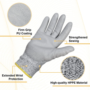 Guantes anticortes Nivel D Guantes DE TRABAJO resistentes a los cortes recubiertos de PU - Product Image 5