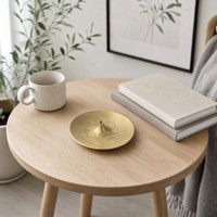 Ensemble de porte-encens en laiton sur mesure, 3 tailles, brûleur OEM, cendrier, vente en gros, méditation, yoga, style japonais Zen, poli à la main