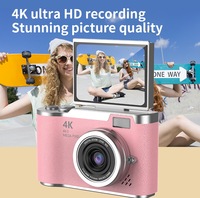 Kamera Digital CCD Zoom Optik 8X 4K 64 Juta Piksel Layar IPS Ganda Definisi Tinggi Camcorder Fotografi
