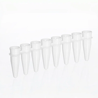 Capuchons optiques ronds transparents pour tubes PCR à huit tubes, compatibles avec les machines PCR, consommables de test en plastique jetables