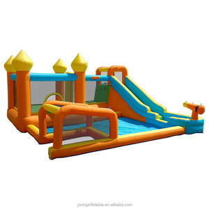 The <strong>Water</strong> <strong>Slide</strong> <strong>Inflatable</strong> <strong>Pool</strong> Is Equipped with <strong>Water</strong> Guns, a Jumping Area, and a Swimming <strong>Pool</strong>. - Product Image 4