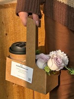 Boîte cadeau de Noël, support jetable pour gobelet de thé au lait, emballage floral pour café à emporter, gaufrage floral personnalisé, pelliculage brillant