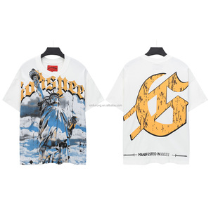 <span class=keywords><strong>T</strong></span>-<span class=keywords><strong>Shirt</strong></span> Oversize 100% Cotone con Logo di <span class=keywords><strong>Band</strong></span> <span class=keywords><strong>Rock</strong></span> e Basket, Lavata e Lavorata a Maglia, Nera, Manica Corta, per Uomo e Donna, Collezione 2025 - Product Image 3