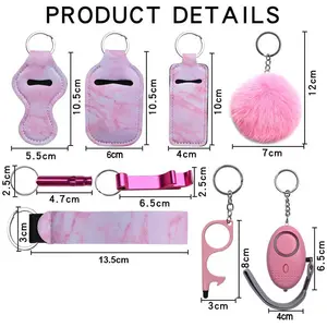 Porte-clés d'auto-défense en néoprène pour femmes, accessoires Anti-loup, sécurité personnelle, ensemble de porte-clés d'auto-défense