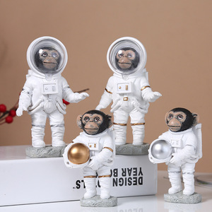 Astronaut Monkey Resin Figurine Set Home Decor Ornament Artistic Craft Decoration - Product Image 1