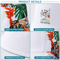 Chapeau Bob Personnalisé en Toile Imprimé Tropical Coton Été Décontracté Unisexe Voyage Extérieur Vente en Gros OEM
