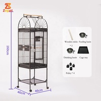 Nouvelle Arrivée - Cage à Oiseaux en Métal de Luxe, Décorative, pour l'Affichage des Oiseaux, avec Roues Fixables