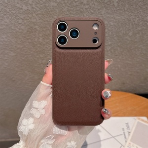 Funda de Lujo con Textura de Cuero Litchi Retro para iPhone 17 Air 16 15 14 Plus 13 12 Mini 11 Pro Max 16E, Carcasa Mate Sólida Antigolpes - Product Image 4