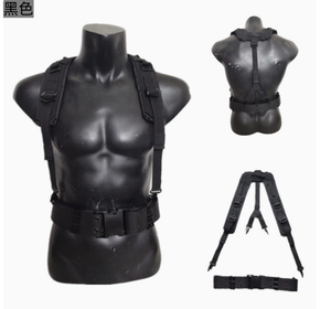 DFY813 Ropa para exteriores: Arnés en Y de nailon para suspensorios, colores verde OD, negro y marrón desierto, para cinturones tácticos de combate - Product Image 2