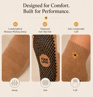 Chaussettes de yoga personnalisées avec grip, respirantes, douces, confortables, antidérapantes, chaussettes de pilates, logo personnalisé en tricot jacquard, chaussettes de yoga avec grip