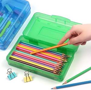 Stationery Colour Plastic Pencil Pen Case <b>Clear</b> School Kids Children Custom Printing Pencil <b>Box</b> - Product Image 3