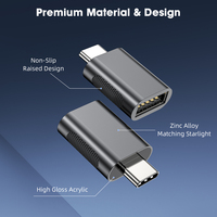 Convertisseur USB 3.2 OTG 10 Gbps Type C Mâle vers USB A Femelle Adaptateur de Charge et de Données