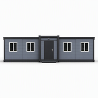 Maison conteneur extensible à double aile de 40 pieds, dortoir pour travailleurs, lit superposé, hébergement de chantier pour chantier de construction, prêt à être expédié