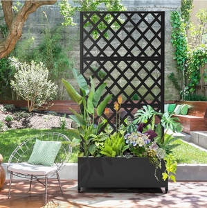 Boîtes de jardinage de cour avec treillis <span class=keywords><strong>et</strong></span> roues verrouillables Lits de jardin surélevés Protection solaire anti-pluie 70.9Hx35.4Wx16.7D - Product Image 6