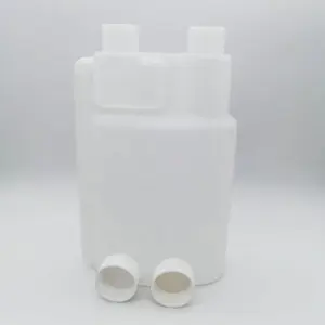 Botol Pencampur Bahan Bakar Plastik, Botol Dispenser Ruang Ganda Plastik 600Ml 20Oz dengan Ruang Dosis