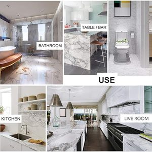 3D đá cẩm thạch trắng dán vỏ và dính hình nền PVC tự dính có thể tháo rời Granite cho bàn bếp - Product Image 6