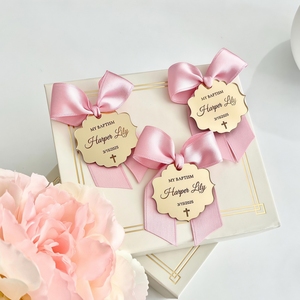 Etichette Personalizzate in Acrilico con Incisione Laser a Forma di Croce, Etichette Regalo Personalizzate a Specchio per Battesimo, Comunione, <span class=keywords><strong>Matrimonio</strong></span>, Fatte a Mano - Product Image 4