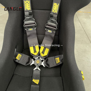 Harnais de sécurité pour siège de voiture universel à 5 points, noir et orange, pièces de ceinture de sécurité de 2/3 pouces, simulateur de course avec ceinture de siège - Product Image 3
