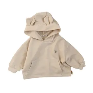 2023 Nieuwe Mode Katoenen Kinder Sweatershirt Comfortabele Effen Kleur Baby Hoodie