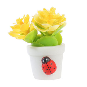 Plantas artificiales en miniatura en maceta con decoración de mariquita para escritorio y adorno de coche, estilo natural, resinas plásticas de alta simulación - Product Image 5