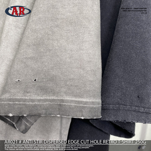 Produttore OEM ODM con Etichetta Privata, T-Shirt da Uomo in 100% Cotone 250GSM con Doppio Colletto, Lavaggio Inverso e Cuciture Sfilacciate - Product Image 6