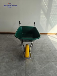 <span class=keywords><strong>Brouette</strong></span> de chantier NS Factory de haute qualité, adaptée à l'Europe, modèle WB6414, avec cadre en acier entièrement galvanisé et bac en plastique pour usage en jardinage - Product Image 3