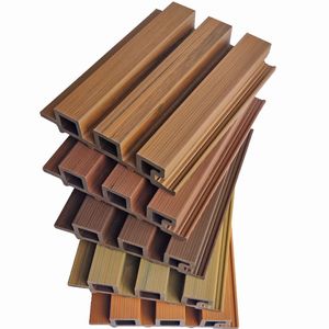 Revestimiento de pared exterior moderno WPC Decking 3D en relieve ignífugo absorbente de sonido a prueba de humedad hoteles plástico compuesto de madera - Product Image 4