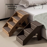 Stock disponible, vente chaude : Rampe pliable pour animaux de compagnie en ABS, 3 marches, antidérapante, pour canapé et lit, emballage en boîte colorée