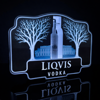 Support de Présentation Lumineux LiqVis Rechargeable en Acrylique pour Bouteille de Vodka 750ML 1L, Présentoir LED pour Bar et Boîte de Nuit