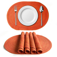 Napperons Accessoires de cuisine Tapis de table pour tables à manger Napperons tressés ovales naturels