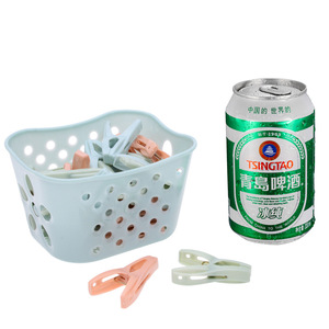 Plastic Clothes Clips With Storage Basket Windproof Drying Clips For Underwear And Socks Rectangle Shape PP Material Durable - Product Image 5