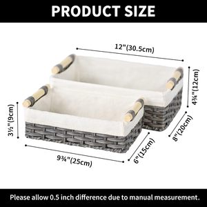 Wicker lưu trữ giỏ lót bằng mây trang trí nhà vệ sinh trở lại lưu trữ giỏ đơn giản thời trang Nhà Máy bán hàng trực tiếp - Product Image 3