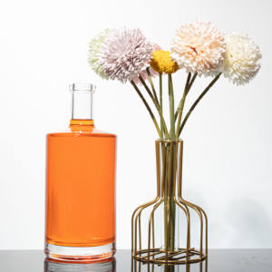 Precio <span class=keywords><strong>barato</strong></span> Muestra gratis personalizada 100mL 200ml 500ml 700ml 750ml Botella de vidrio plana de Ginebra con tapa de corcho - Product Image 6