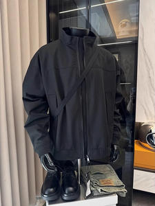 Chaqueta Bomber de entrenador de concha blanda para hombre, traje deportivo personalizado con cremallera sin capucha y soporte para chicos duros, traje deportivo de tres pruebas para frente de invierno - Product Image 6