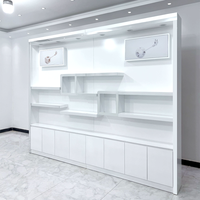 Vitrine de présentation de parfums sur pied, design moderne, portable, pliable, légère, éclairage LED, bois MDF, couleur personnalisée