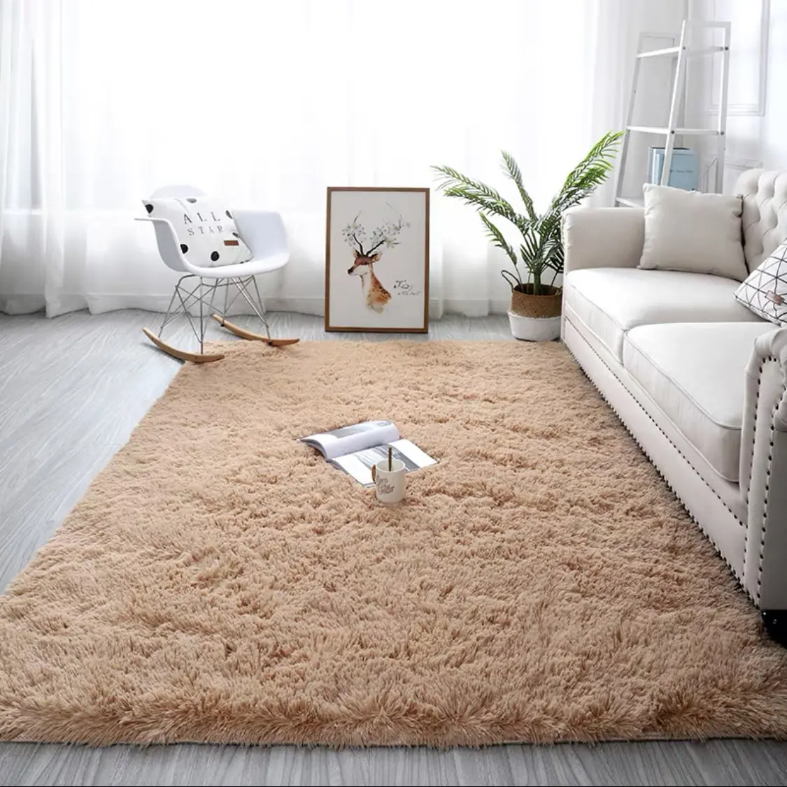 Attractive Price Thicken Clearance, Medium Pile Carpet Shaggy Area Rug Plush Bedroom Decor Anti Slip Foot Mats Area Rug/