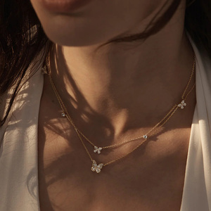 Collar Gargantilla <span class=keywords><strong>de</strong></span> Mariposa con Circonita Cúbica <span class=keywords><strong>y</strong></span> <span class=keywords><strong>Oro</strong></span> <span class=keywords><strong>de</strong></span> 18k, Antideslustre, Diseño Personalizado <span class=keywords><strong>de</strong></span> Fabricante, Alta Calidad - Product Image 5