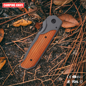 Coltello Tascabile BR DA30 di Alta Qualità per Autodifesa, Lama in Acciaio, Coltello Pieghevole <span class=keywords><strong>da</strong></span> Campeggio con Manico in Legno - Product Image 5