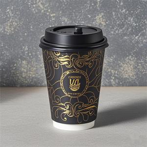 Custom logo Eco Friendly Takeaway <b>Disposable</b> 8/10/14/16oz Double Wall Paper Coffee <b>Cups</b> with Lids - Product Image 3