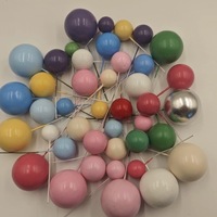 20 boules en mousse dorées et argentées de 2, 2,5, 3 et 4 cm, assorties, pour la décoration de gâteaux, Noël, anniversaire, fête et pâtisserie, fausses boules, décorations de gâteaux