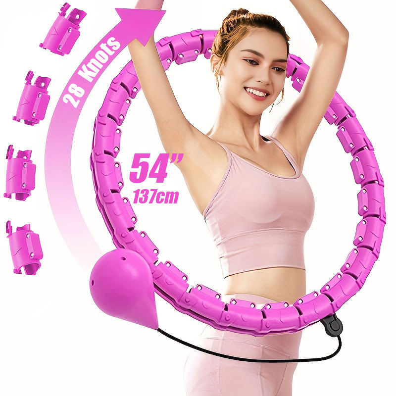 Hula Exercise Hoop, Sections Soft Foam Detachable Exercise Hoola Hoops,  Weighted Hula Smart Hoop Adjustable Weights 2lb Fitness Hoop Home Workout 