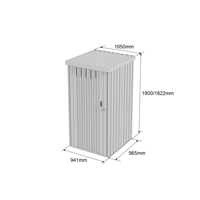 Abri de jardin moderne ROYO 3x3, préfabriqué, éco-responsable, avec structure en aluminium thermolaqué, facile à assembler, étanche et résistant à la décomposition.
