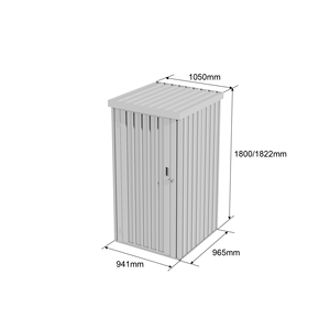 Cobertizo <span class=keywords><strong>de</strong></span> jardín moderno ROYO <span class=keywords><strong>3x3</strong></span>, prefabricado, respetuoso con el medio ambiente, almacenamiento <span class=keywords><strong>de</strong></span> Metal, fácil <span class=keywords><strong>de</strong></span> montar, blanco, gris, madera natural, a prueba <span class=keywords><strong>de</strong></span> pudrición, roedor - Product Image 3