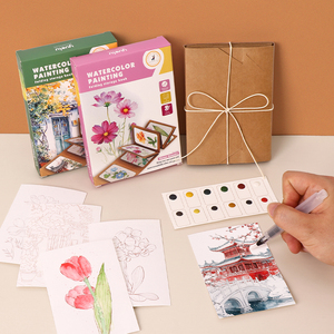 YUELU Juego de 9 Marcadores de Libros de Acuarela, Portátil, con Papel de Acuarela para Pintar, Libro de Colección con Formato de Acordeón y Pinturas - Product Image 2