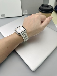 New Rubber + Stainless Steel Magnetic Strap for Apple Watch Series 9 8 7 6 SE 41mm 49mm 42mm Metal Bracelet Band 45 44 38 mm - Product Image 5