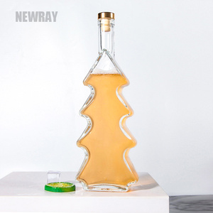 Bouteille à liqueur <span class=keywords><strong>en</strong></span> <span class=keywords><strong>verre</strong></span> transparent NEWRAY personnalisée de <span class=keywords><strong>50</strong></span> <span class=keywords><strong>cl</strong></span>, bouteille de boisson, bouteille <span class=keywords><strong>en</strong></span> forme de sapin de Noël pour boisson aux fruits frais avec bouchon <span class=keywords><strong>en</strong></span> bois - Product Image 6
