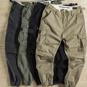 Wholesale Custom New Designs Mens Cargo Pants Big Pocket Cotton Pants Men