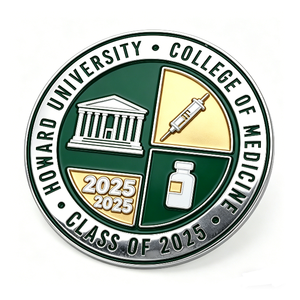 Moneda Conmemorativa Personalizada de la Universidad Médica, Doble Chapado en Aleación de Zinc Esmaltada, para Graduación de la Escuela de Medicina, Año Nuevo Chino, Amor - Product Image 1