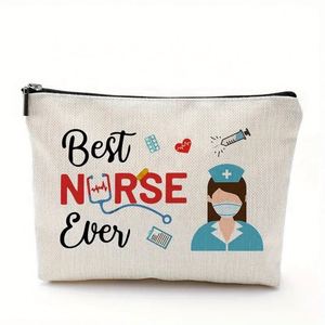BSCI Factory Toiletry <b>Bag</b> Waterproof Pouch Cosmetic <b>Bag</b> bscl and Linen Letter Print <b>Nurse</b> <b>Bag</b> - Product Image 2